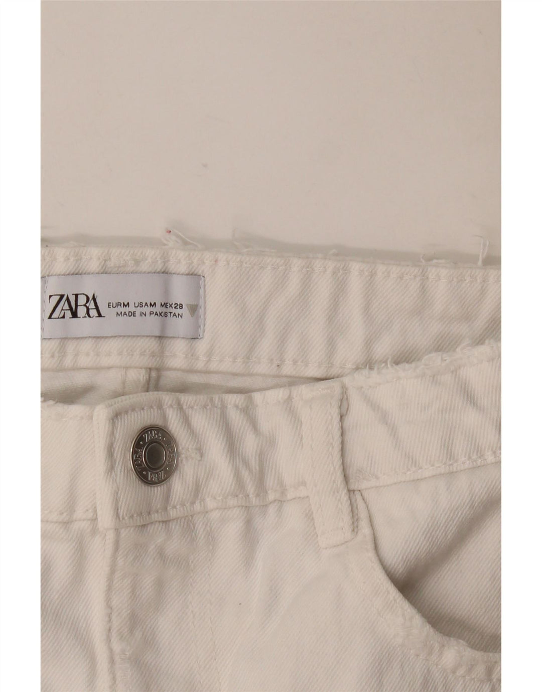 Fusta Mini Denim Zara Femei Medium W28 Alb