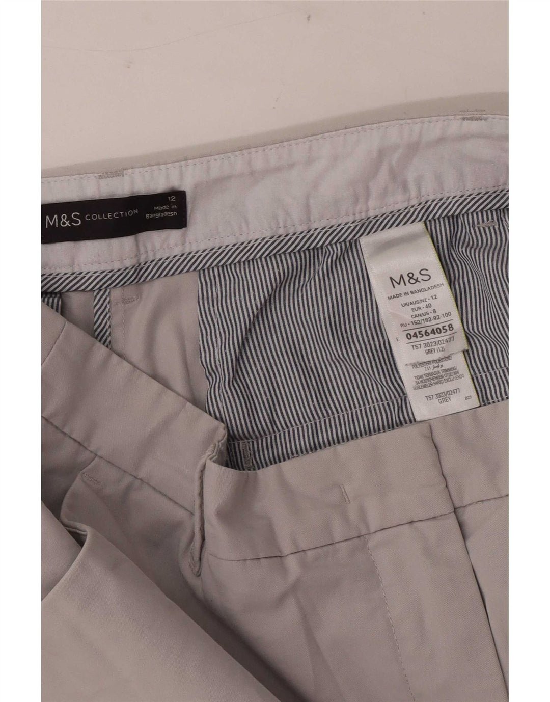 Pantaloni scurti chino pentru femei Marks & Spencer UK 12 Medium W30 Bumbac gri