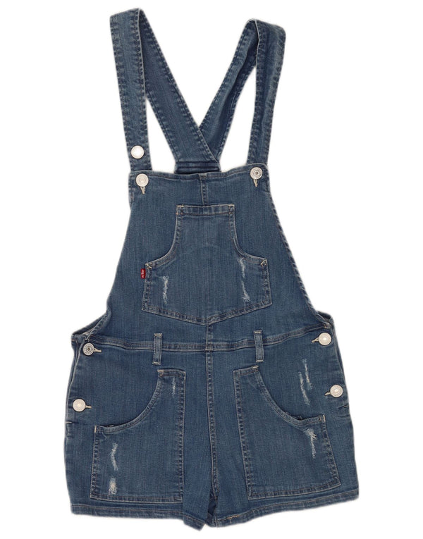 Levi's Womens Distressed Dungarees Denim Shorts Small W32 Blue Cotton