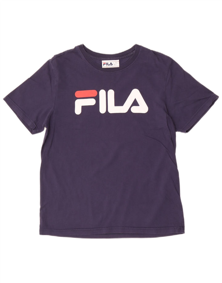 Tricou grafic pentru bărbați FILA Top mic din bumbac bleumarin