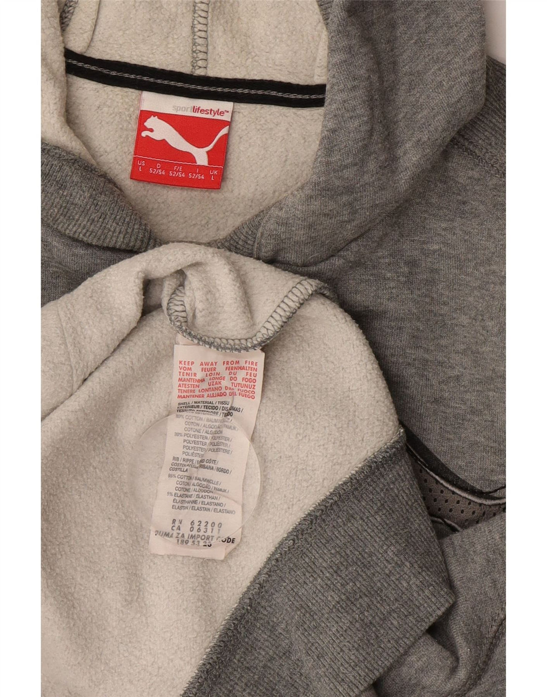 Pulover Puma pentru bărbați cu capota, mare, gri, bumbac