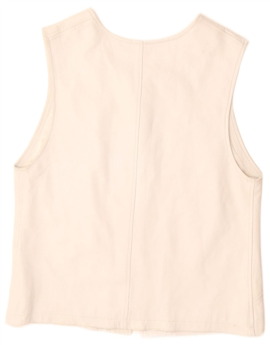 VINTAGE Gilet din piele pentru femei UK 12 Medium White