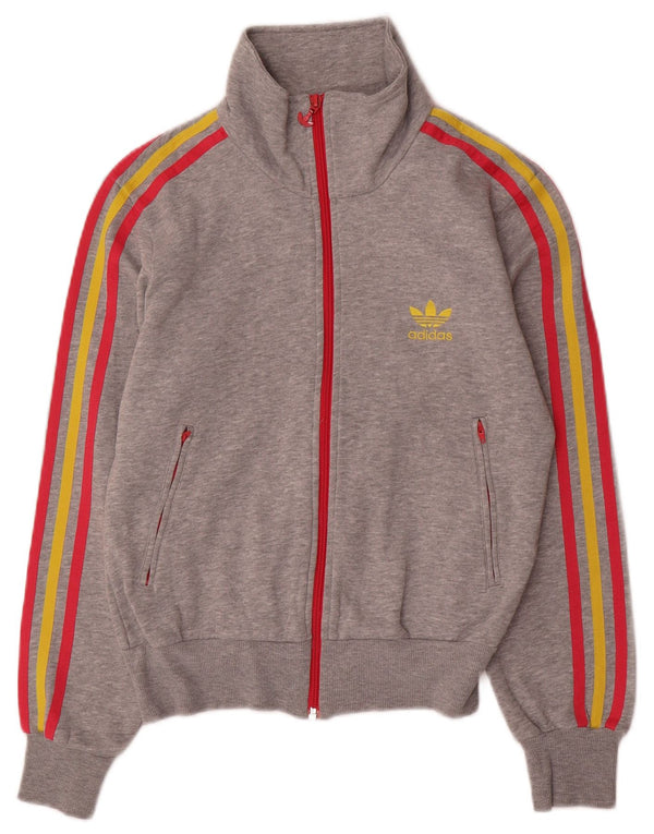 Jachetă de top pentru trening supradimensionată pentru femei Adidas, UK 10, gri mic