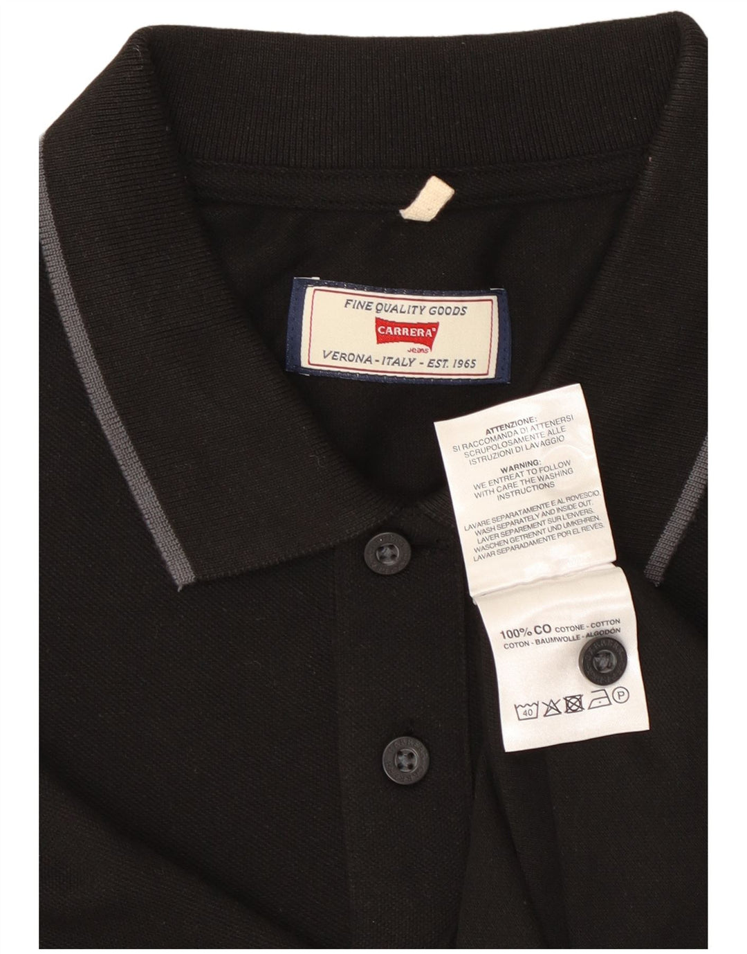 Cămașă polo pentru bărbați Carrera XL, bumbac negru
