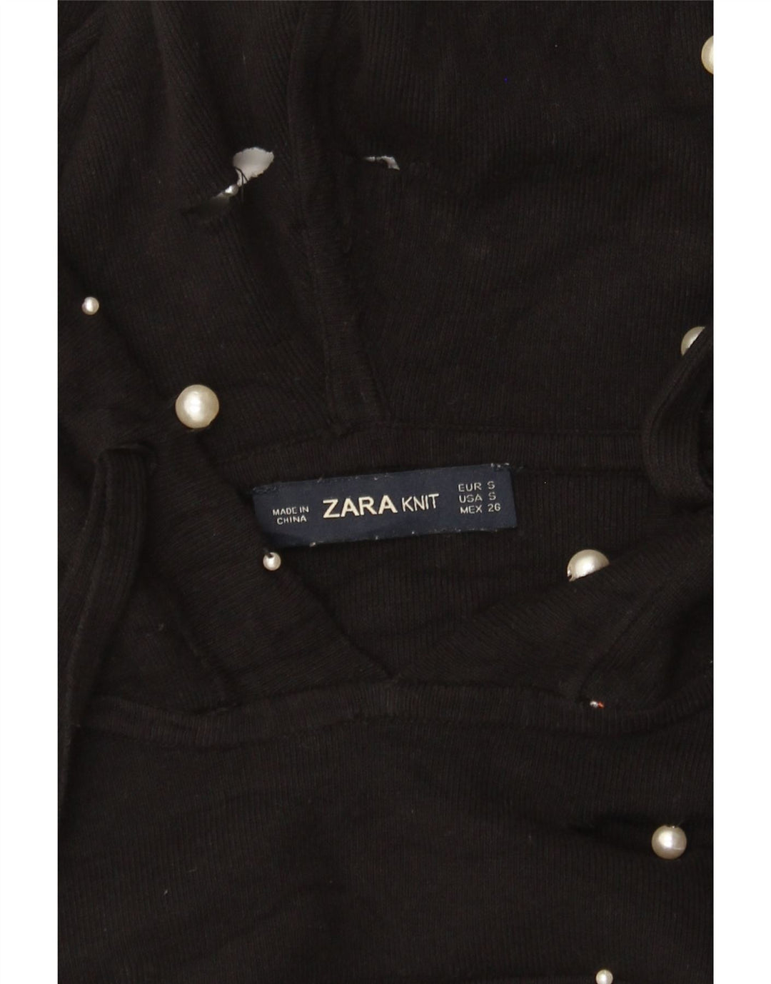 Pulover supradimensionat cu glugă pentru femei Zara UK 10 Mic Negru
