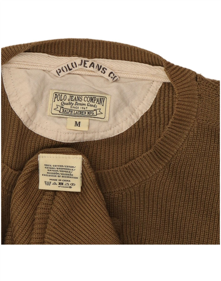 Pulover pentru bărbați RALPH LAUREN, cu gât crew, bumbac maro mediu