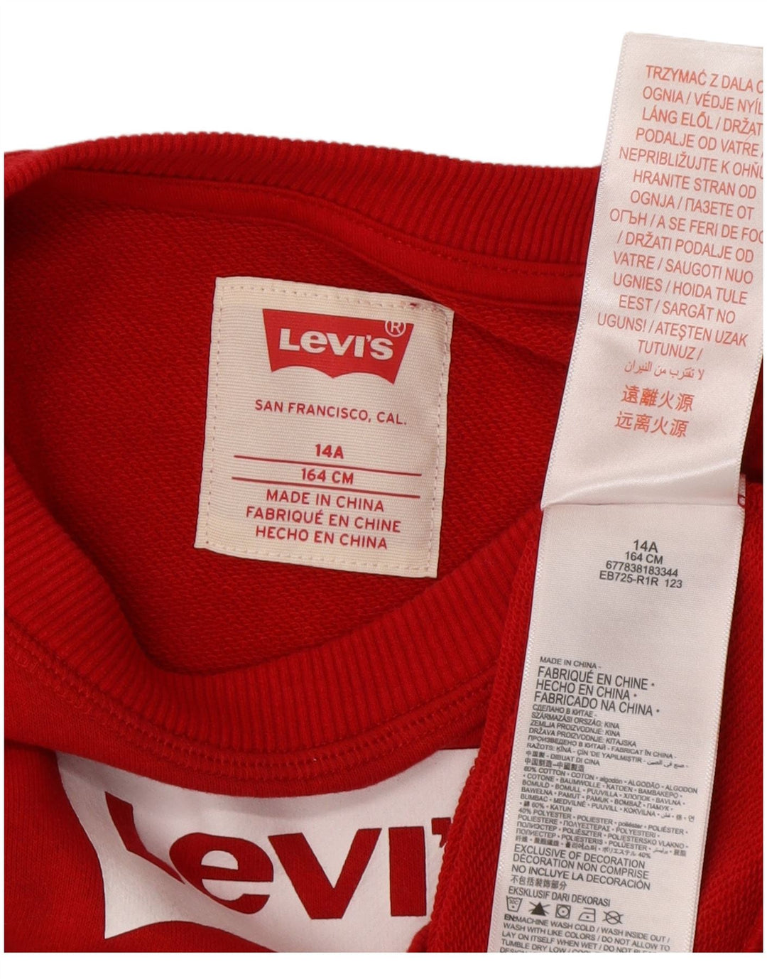Levi's Fete Pulover Grafic Pulover 13-14 Ani Bumbac Roșu