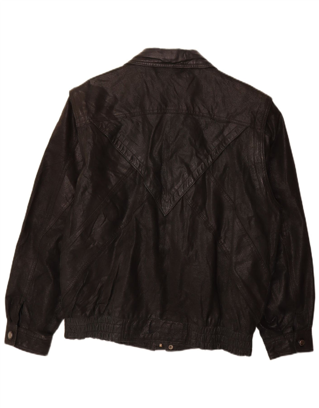 Jachetă de piele pentru bărbați VINTAGE UK 40, mare, neagră, color block