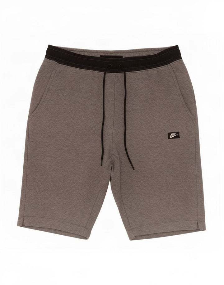 Pantaloni scurți sport Nike pentru bărbați, bumbac color bloc, gri mediu