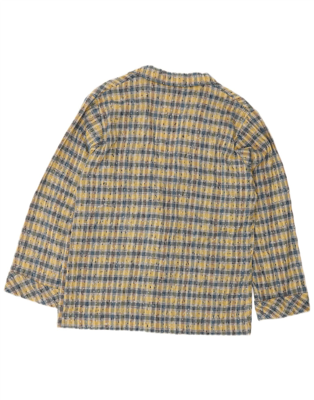 Jachetă Blazer pentru femei VINTAGE cu 3 nasturi UK 14 Medium Yellow Check