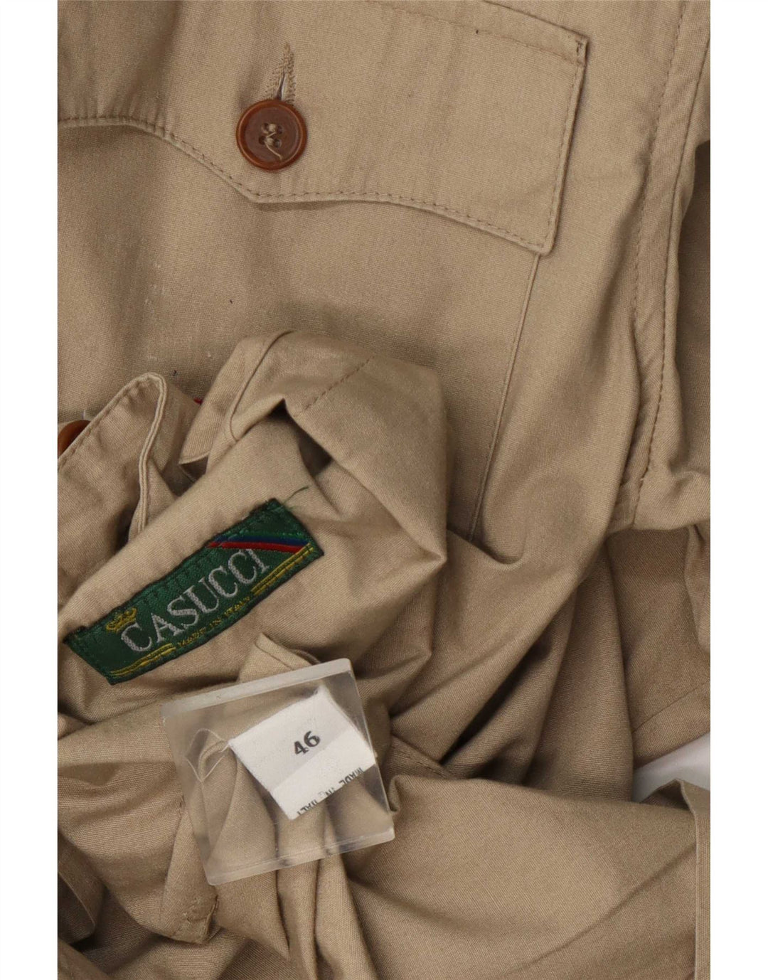 Jachetă militară pentru bărbați Casucci IT 46 Small Beige Bumbac