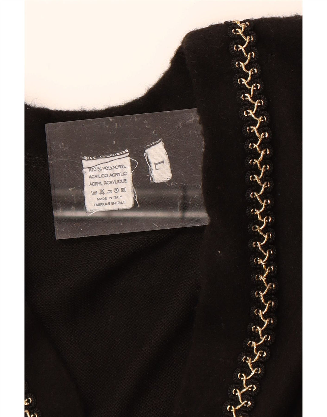 VINTAGE Womens Cardigan Sweater UK  16 Large Black Polyamide Vintage Vintage and Second-Hand Vintage from Messina Hembry 