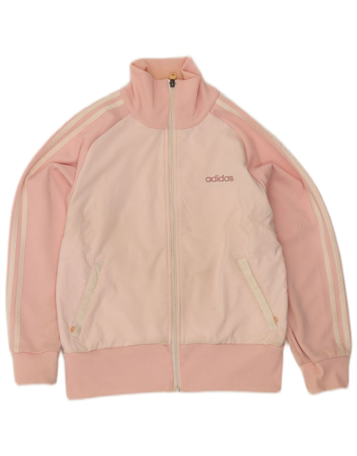 Jachetă de top pentru trening Adidas pentru femei UK 10 mic, roz, poliester color bloc