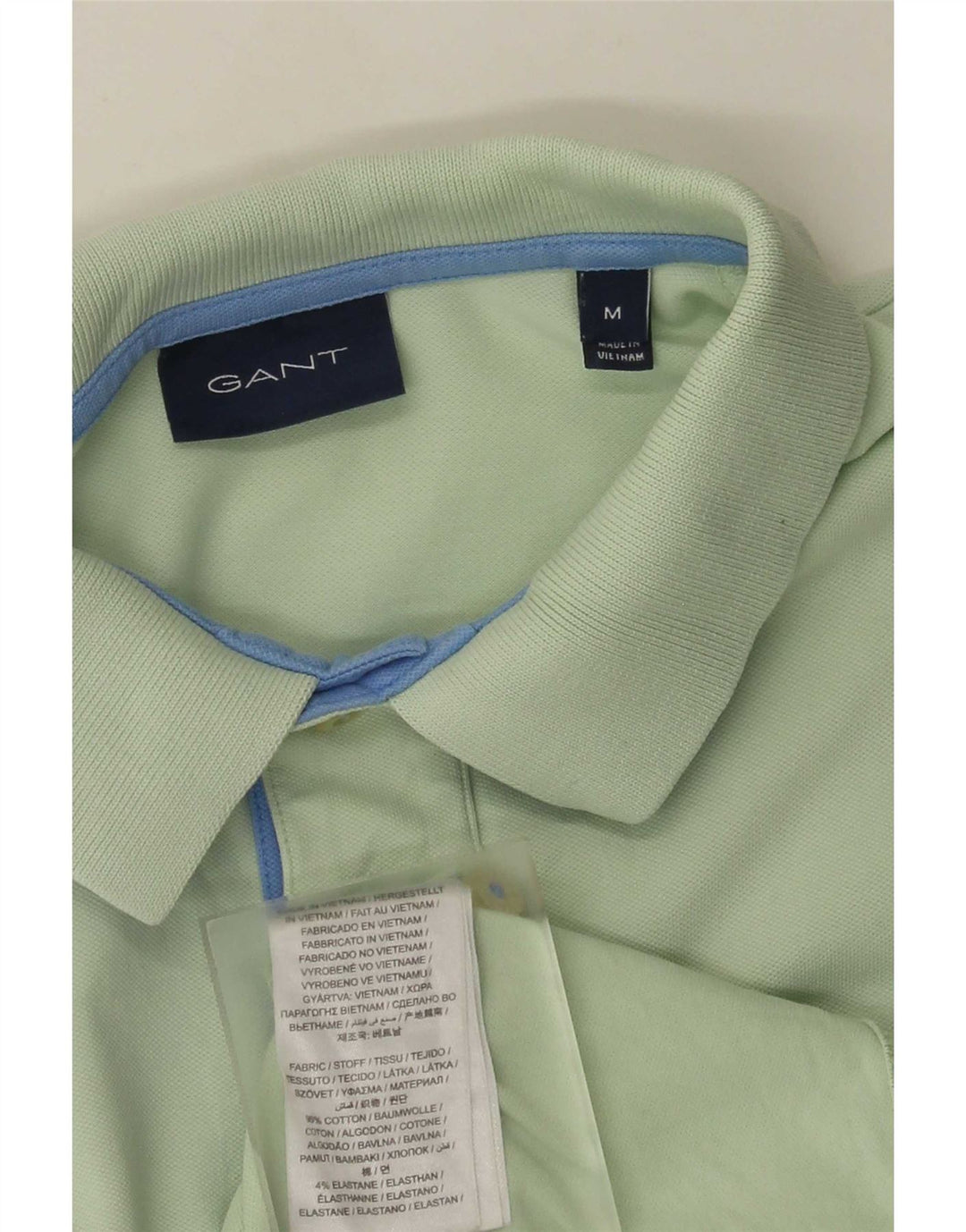 Tricou polo pentru bărbați Gant, bumbac verde mediu