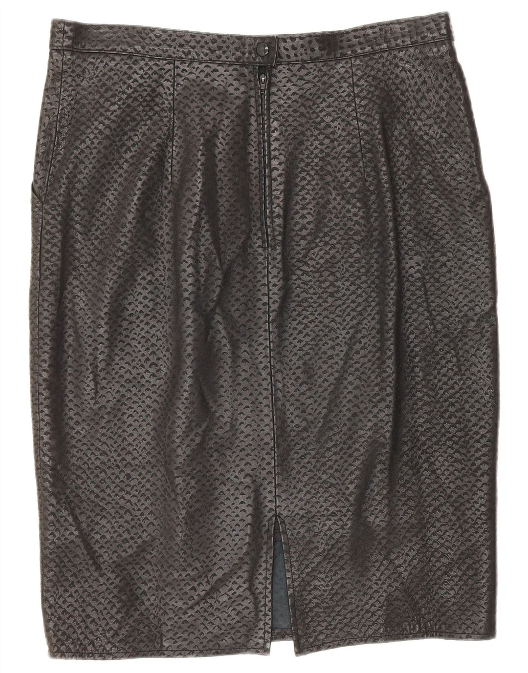 Fusta de piele vintage pentru femei W34 mare cu pete negre