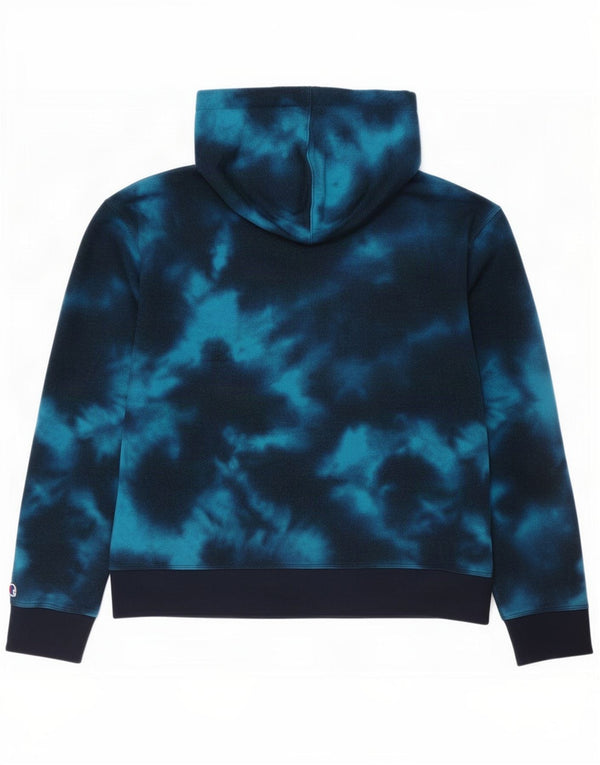 Pulover cu glugă Champion pentru femei UK 16, mare, albastru Tie Dye Bumbac
