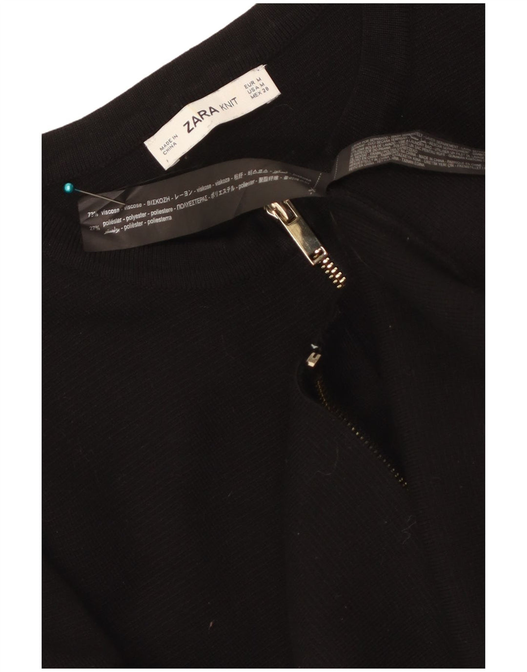 Pulover cardigan pentru femei Zara UK 12 Medium Black Viscose