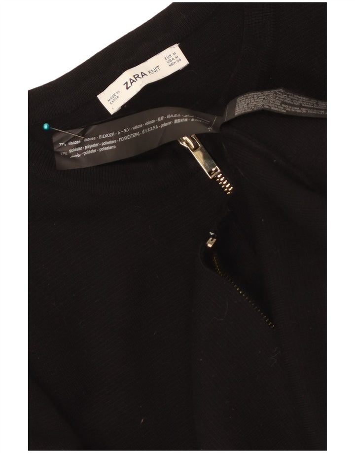 Pulover cardigan pentru femei Zara UK 12 Medium Black Viscose