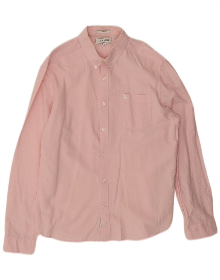 Cămașă pentru bărbați Jack Wills Slim Fit, mare, roz, bumbac