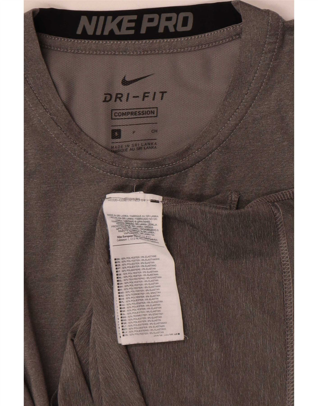 Tricou Nike Dri Fit Top cu mânecă lungă pentru femei UK 10, Gri mic, poliester color bloc