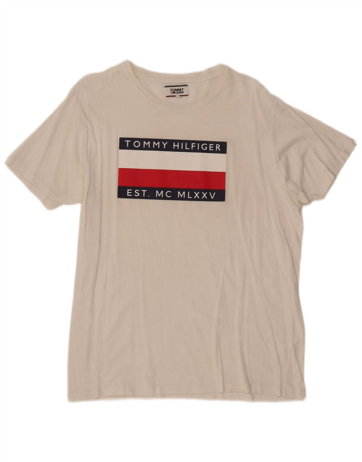 TOMMY HILFIGER Tricou cu grafic pentru femei Top UK 18 XL Alb