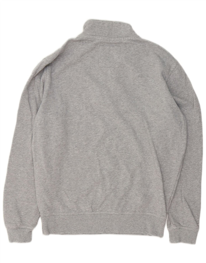 Crew Clothing Hanorac pentru bărbați cu fermoar și gât Jumper Bumbac mediu gri