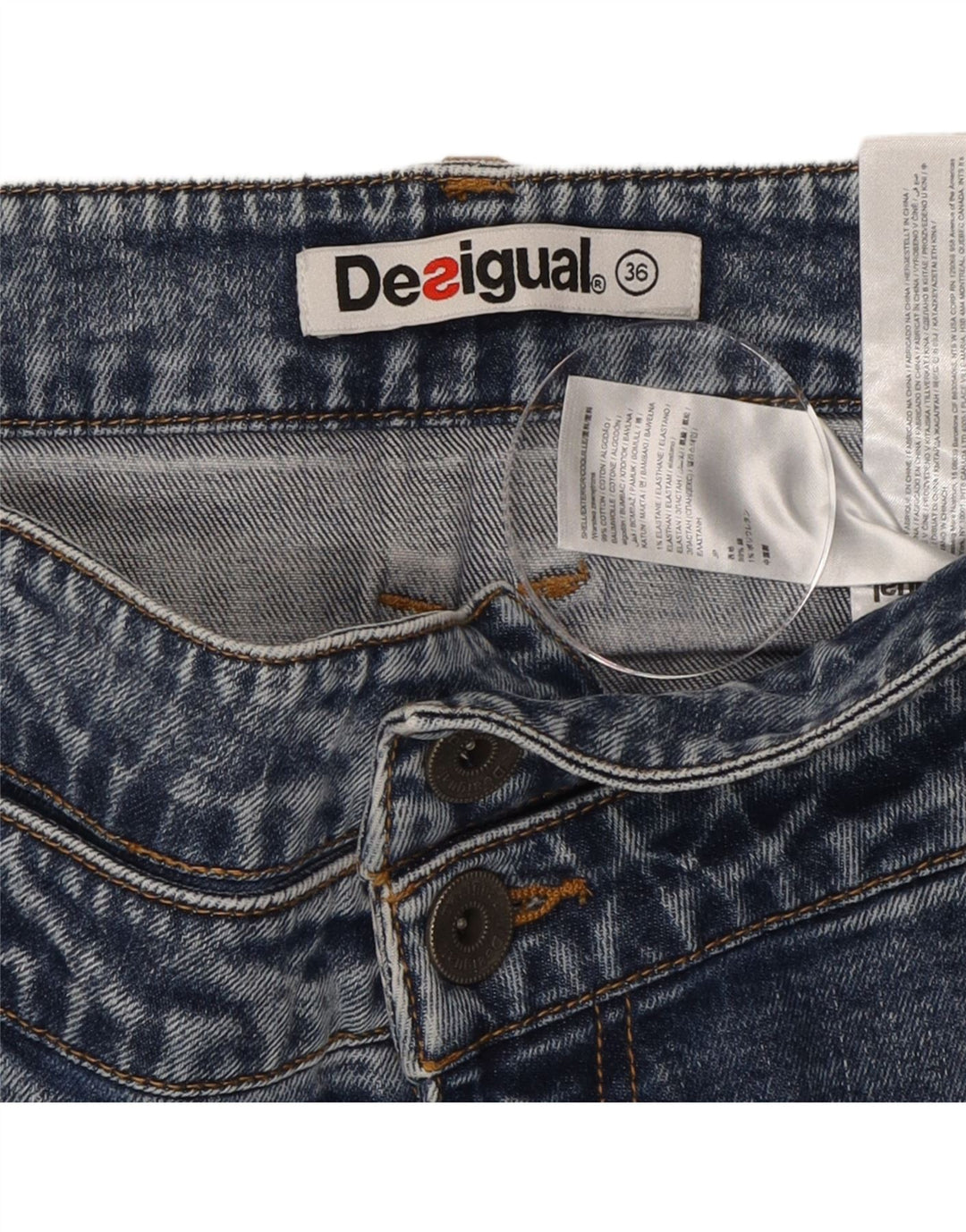 DESIGUAL Womens Slim Jeans W36 L33 Blue Cotton Vintage Desigual and Second-Hand Desigual from Messina Hembry 