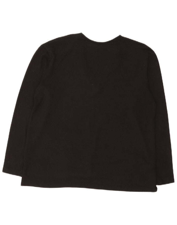 Top pentru femei Zara cu mânecă lungă UK 14 Medium Black Spot Poliester