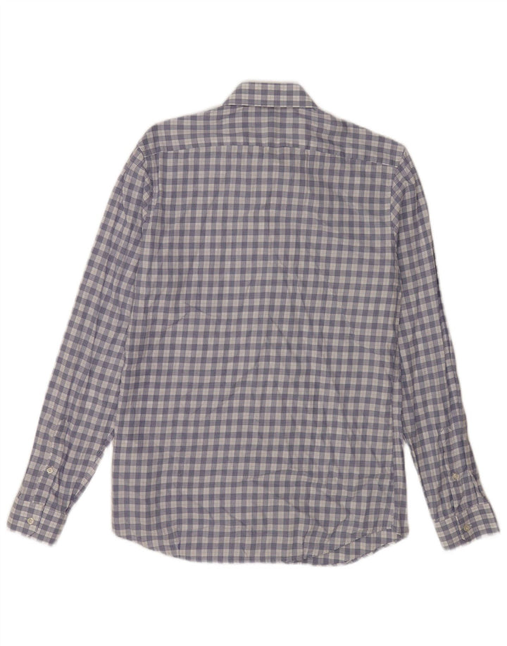 Cămașă pentru bărbați Reiss Slim Fit, bumbac cu carouri albastru mediu