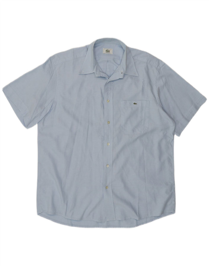 Cămașă cu mânecă scurtă pentru bărbați Lacoste Mărimea 41 Bumbac albastru mare
