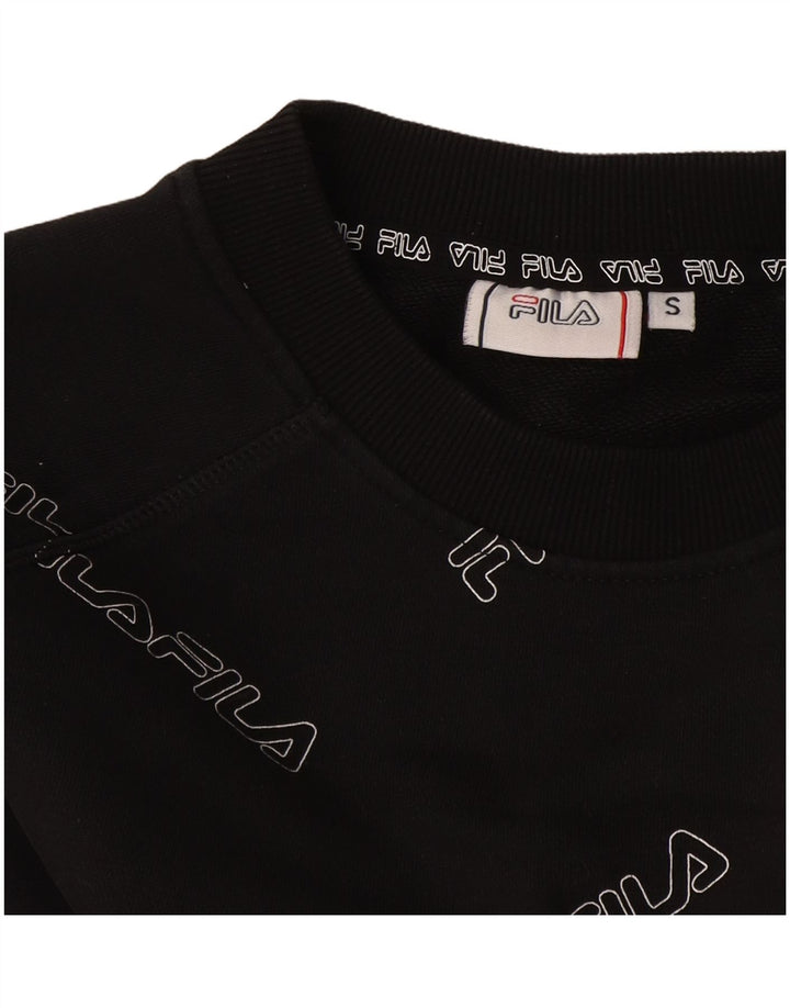 Pulover pentru femei Fila Oversized Graphic Crop Pulover UK 10 Mic Negru