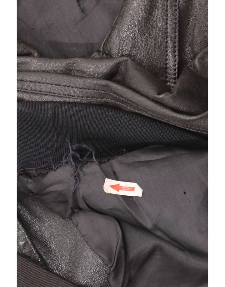 Geaca de piele vintage pentru barbati IT 50 Medium Black