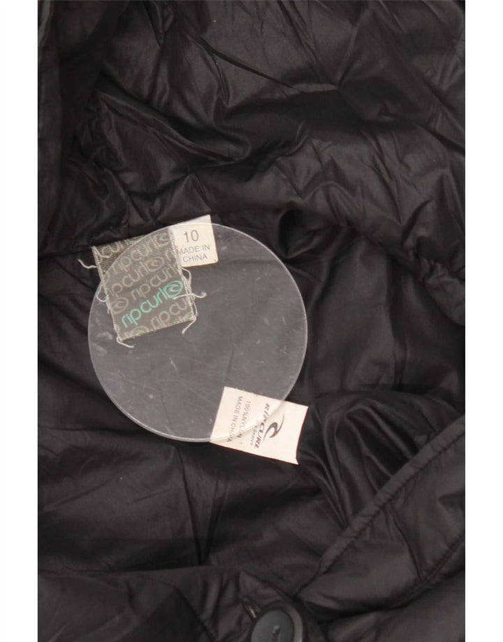 Jachetă căptușită cu glugă Rip Curl pentru femei UK 10 Small Black Nylon