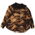 Massimo Dutti Womens See Through Top UK 14 Medium Brown Animal Print