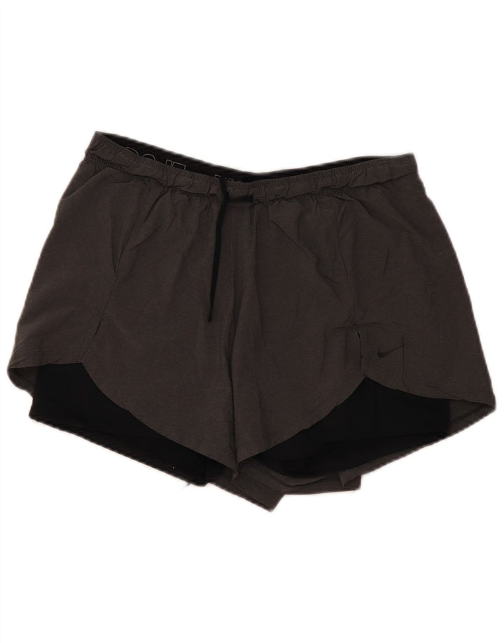 Pantaloni scurți sport Nike pentru femei UK 14, mari, gri, color block