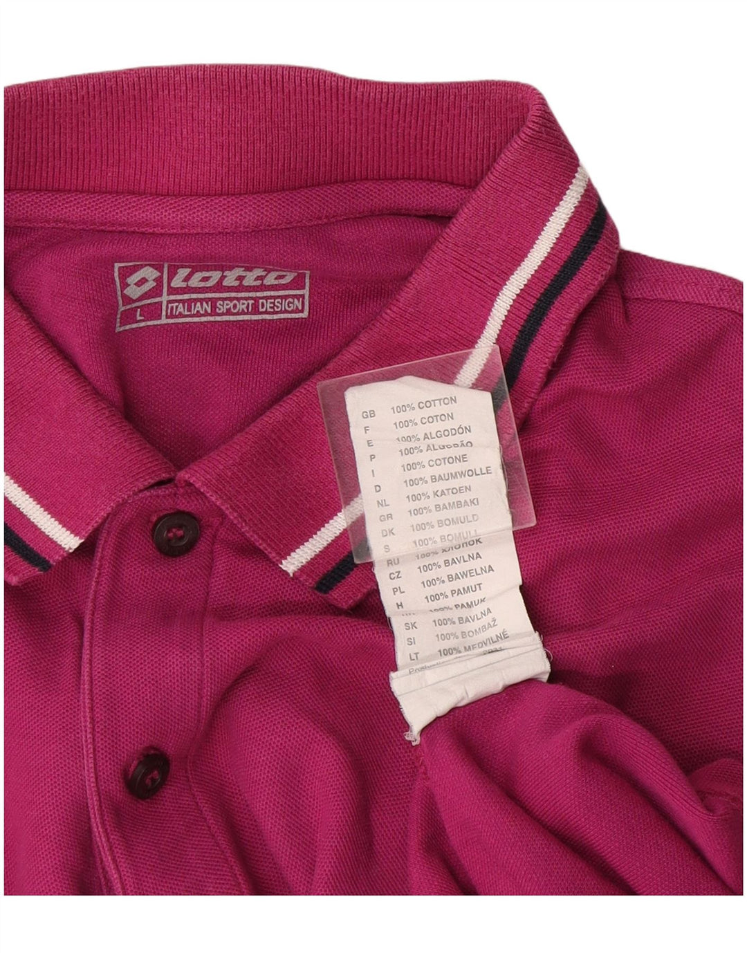 Tricou polo pentru bărbați Lotto, mare, roz, bumbac