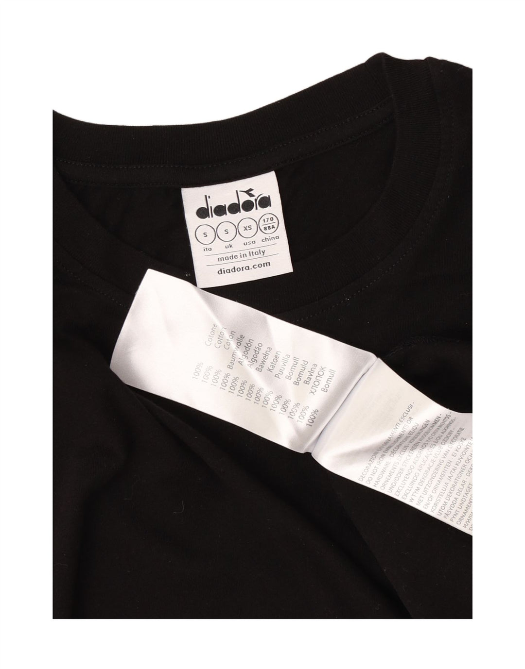 Tricou grafic Diadora pentru bărbați Top mic bumbac negru