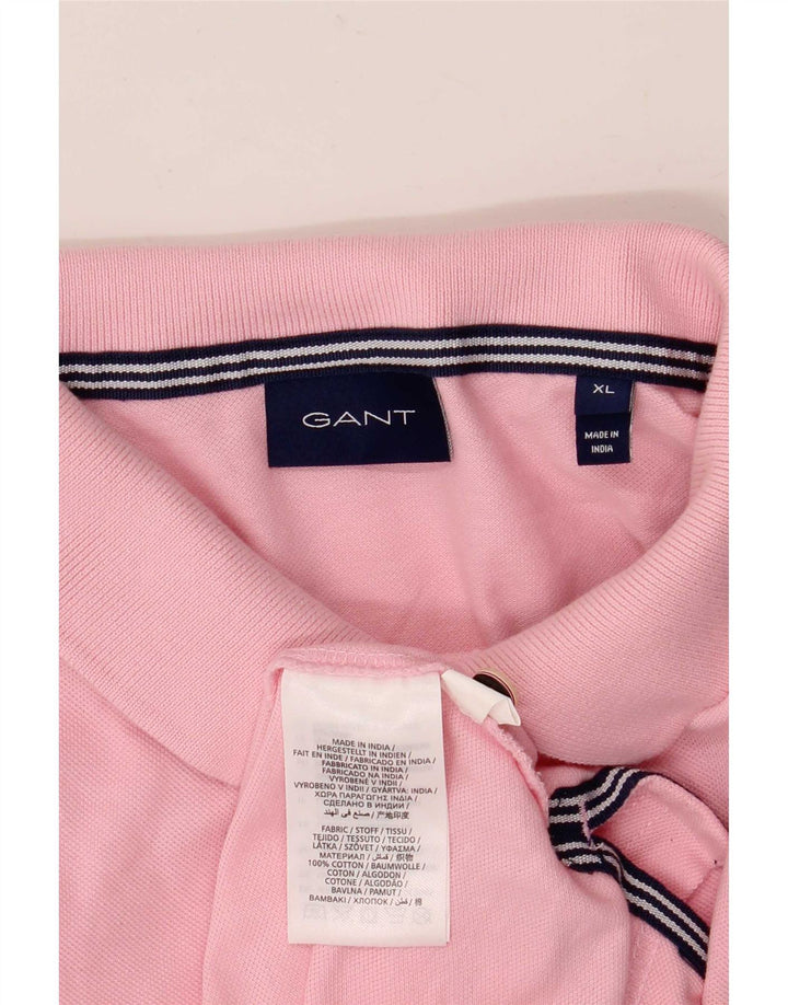 Tricou polo pentru bărbați Gant, bumbac roz XL