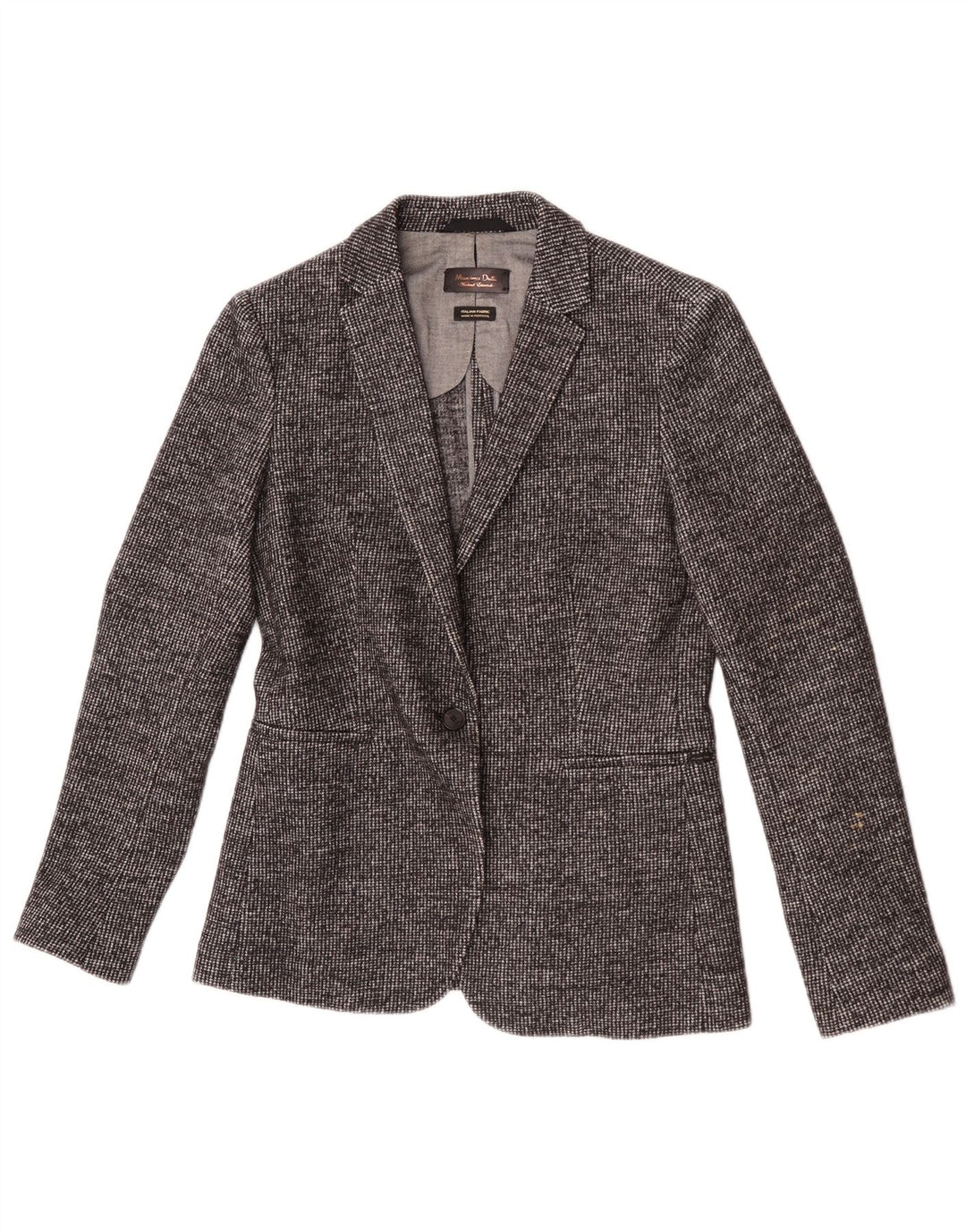 Massimo Dutti Jachetă Blazer Femei 1 Button EU 40 Medium Gri Houndstooth