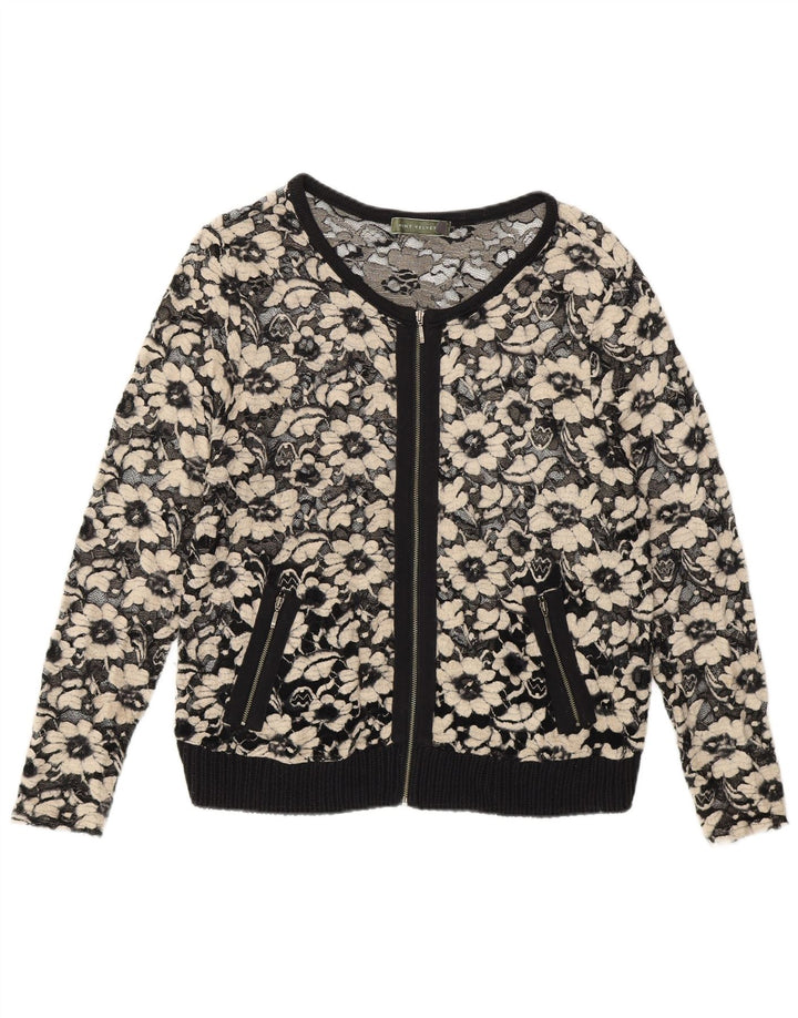 MINT VELVET Top cardigan transparent pentru femei UK 14 Medium Black Viscose