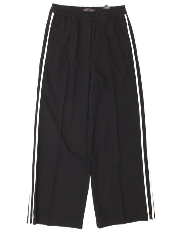 Pantaloni pentru femei Marks & Spencer cu talie înaltă UK 8 Small W26 L28 Negru cu dungi