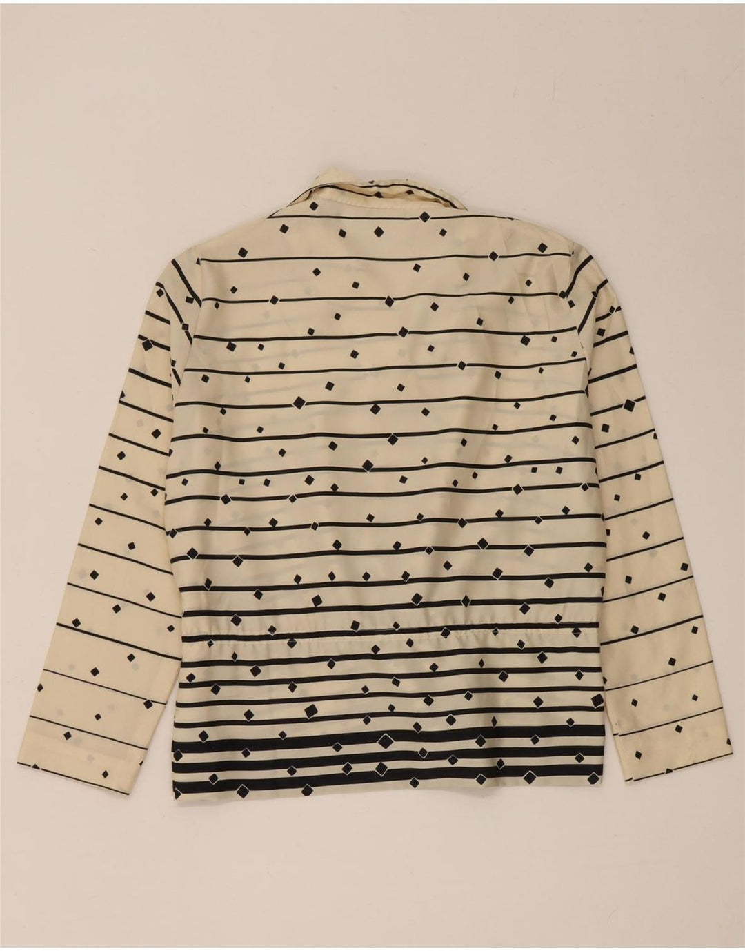 Bluză vintage cu mânecă lungă pentru femei UK 14 Medium White Striped