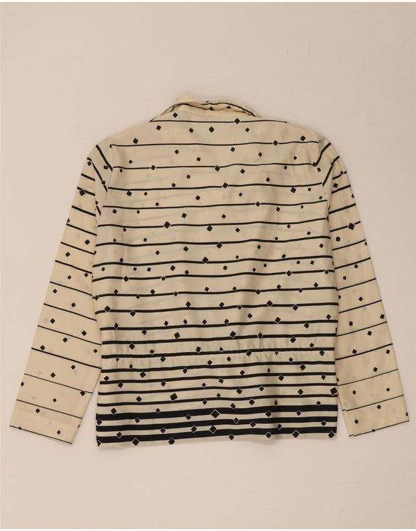 Bluză vintage cu mânecă lungă pentru femei UK 14 Medium White Striped