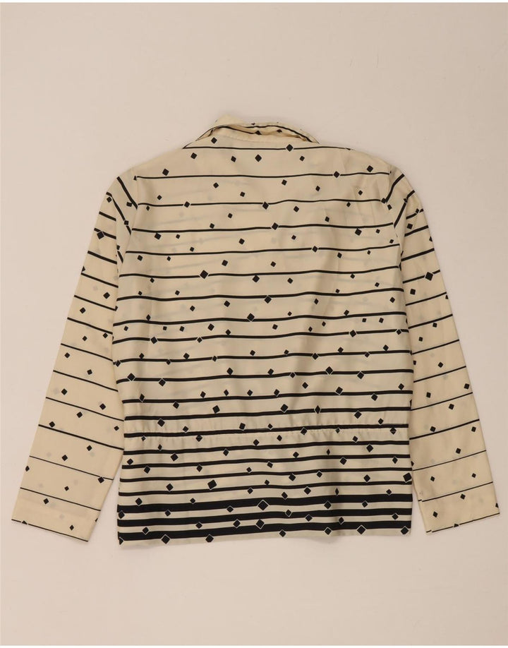 Bluză vintage cu mânecă lungă pentru femei UK 14 Medium White Striped
