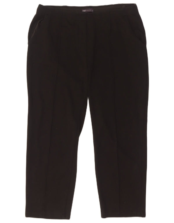 Pantaloni tăiați drept pentru femei Marks & Spencer UK 14 Large W33 L25 Negru
