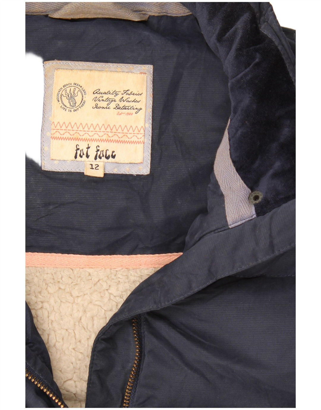 Fat Face pentru femei Sherpa Padded Gilet UK 12 Medium Bleumarin Poliester