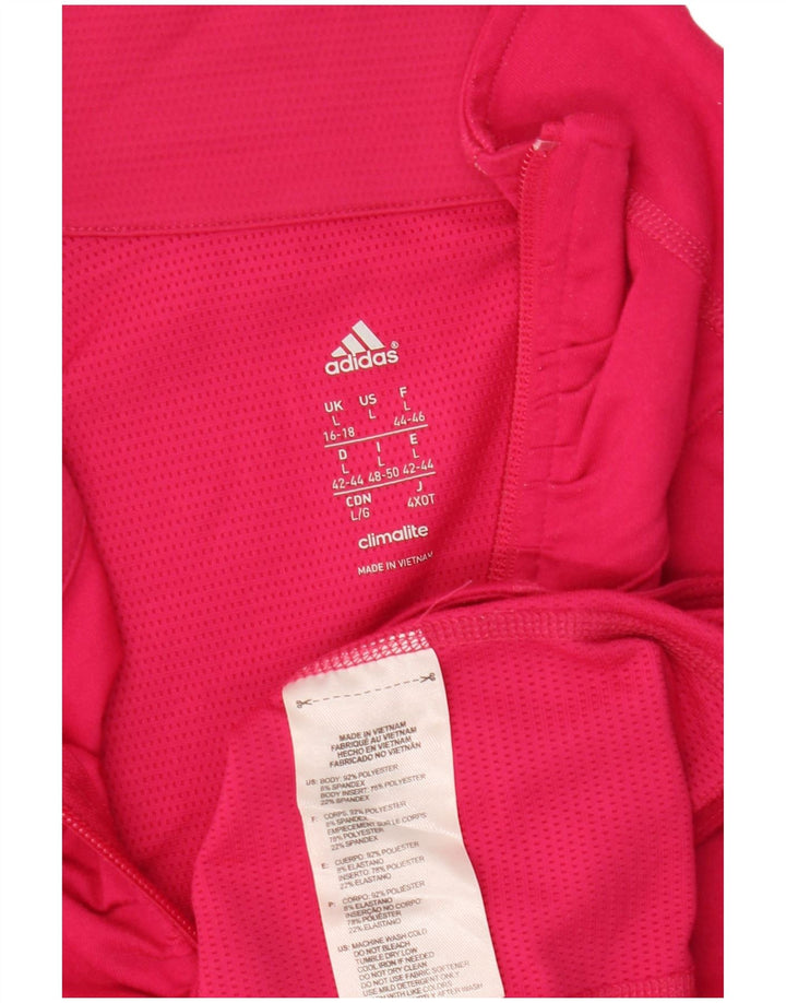 Top de trening ADIDAS Climalite Pullover pentru femei UK 16/18 Roz mare