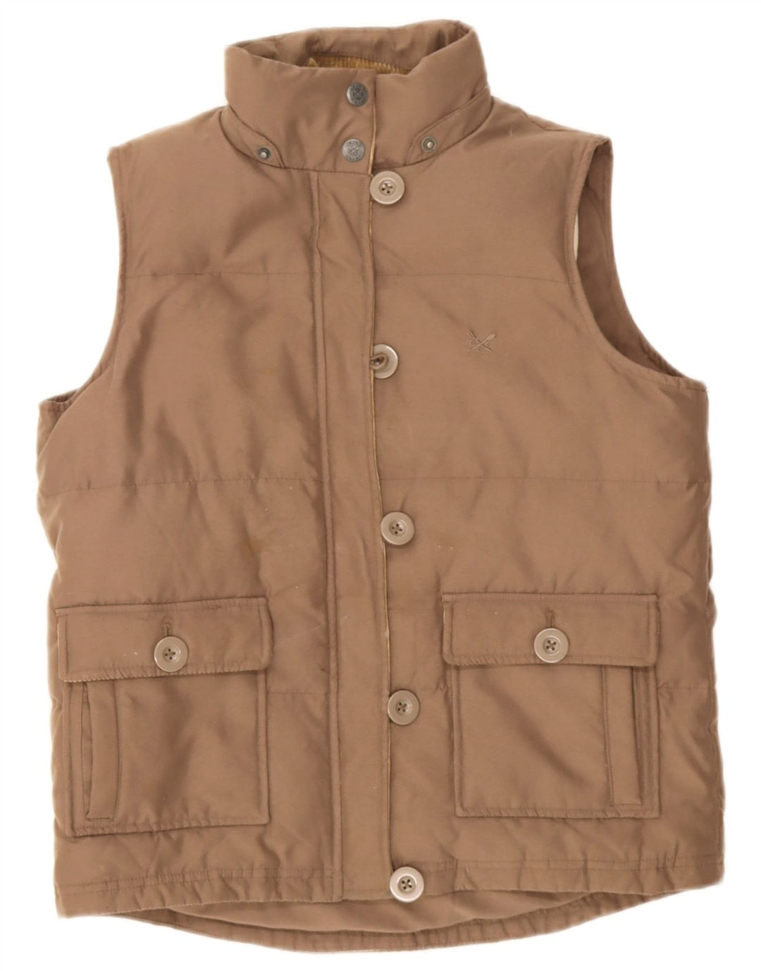 Crew Clothing Gilet căptușit pentru femei UK 8 Small Brown Poliester