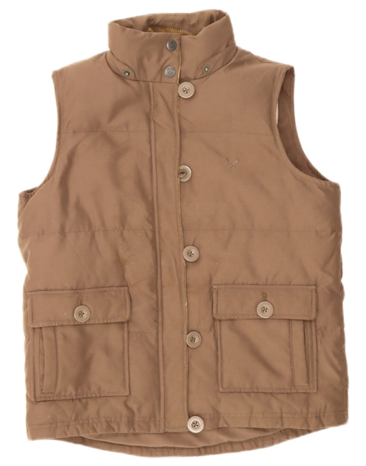 Crew Clothing Gilet căptușit pentru femei UK 8 Small Brown Poliester