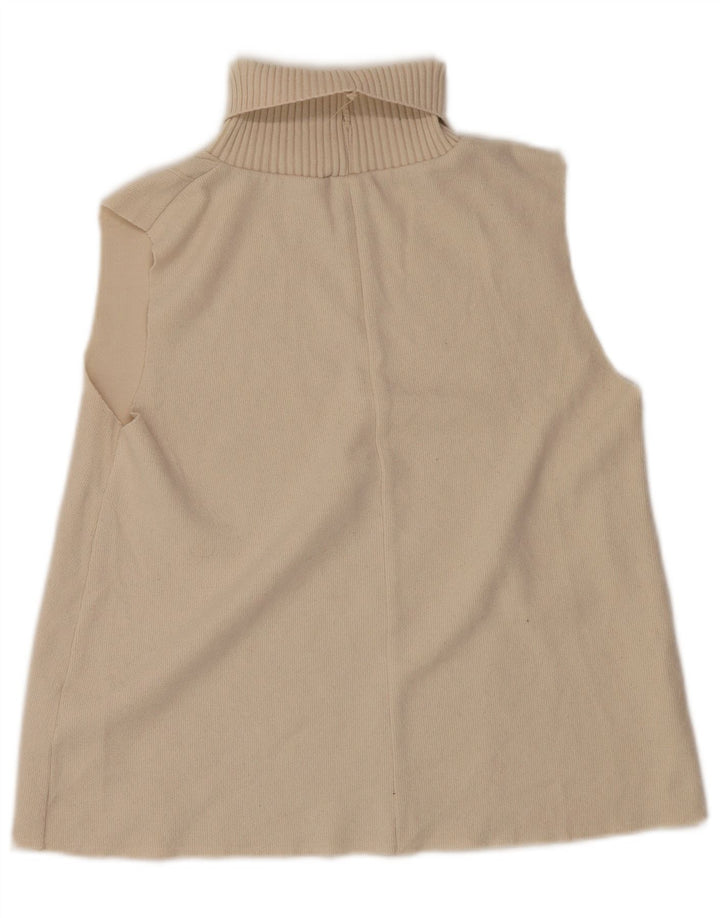 Top cu vestă cu gât rulat Zara pentru femei UK 14 Poliester alb mediu